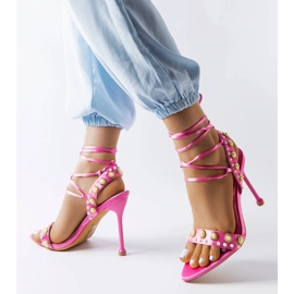 Sandalias rosas decoradas con perlas Grange rosado 1