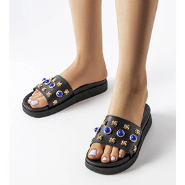 Chanclas negras decoradas de Montesarchio negro 1