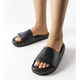 Chanclas negras en plataforma Franco negro 1