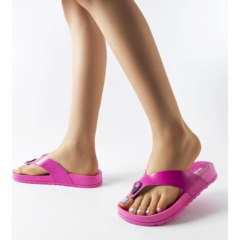 Chanclas rosas con plataforma de Elide rosado 2