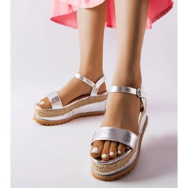 Sandalias plateadas con cuña de Access plata 1
