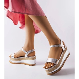 Sandalias plateadas con cuña de Access plata 2