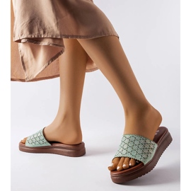 Chanclas verdes caladas con circonitas de Irvine 2