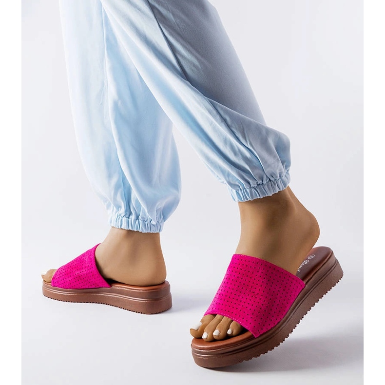 Chanclas rosa oscuro con parte superior calada de Idabel 2