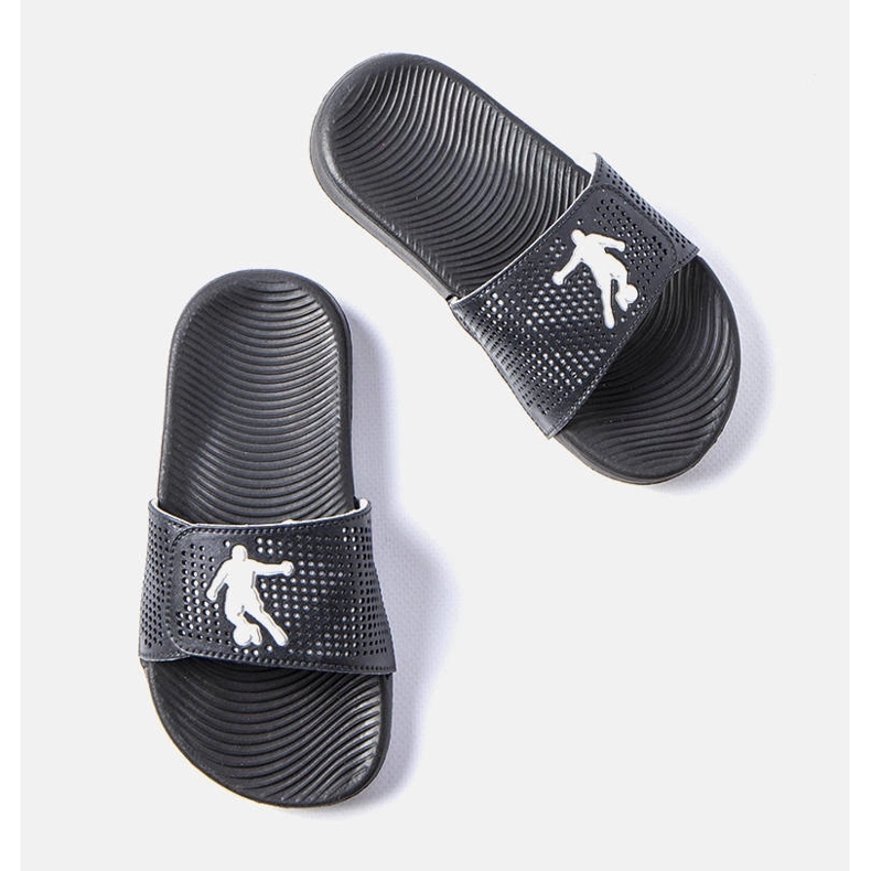 Zapatillas de casa de goma negras para niños de Atenas negro 1