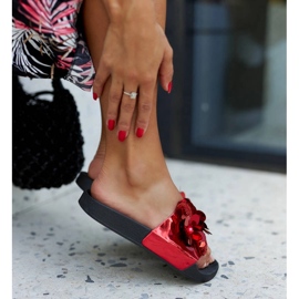 Chanclas rojas con parte superior decorativa de Caggio rojo 4