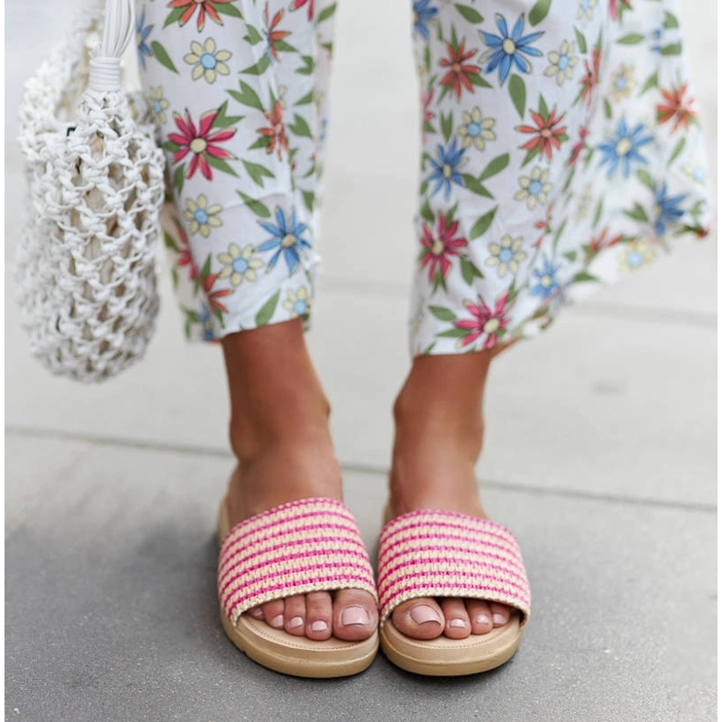 Chanclas Capovalle tejido rosa 1