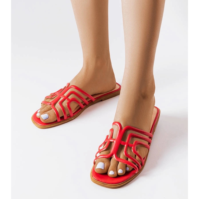 Babuchas Gandy de mujer rojas rojo 1