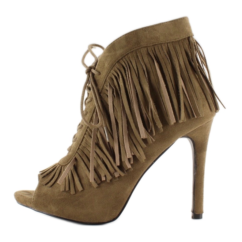 Botas abiertas con cordones, estilo boho 11015 Verde 2 Botas abiertas con cordones, estilo boho 11015 Verde 2