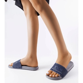 Chanclas de goma grises de Azelio azul 1