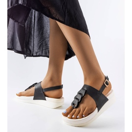 Sandalias de cuña negras de Castelletto negro 1