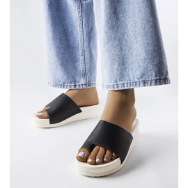 Sandalias de cuña negras de Monferrato negro 1