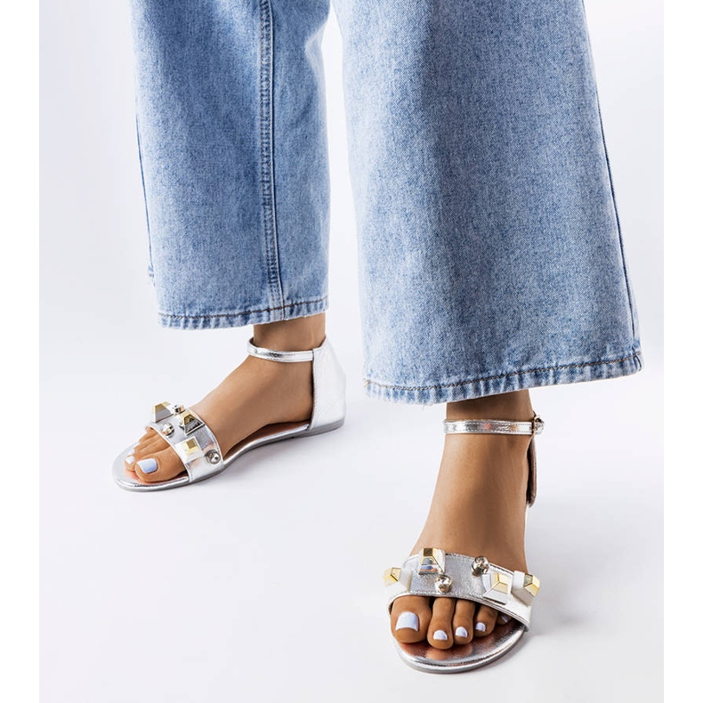 Sandalias Riverdale plateadas decorativas plata 1