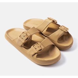 Chanclas de goma marrones con hebillas de Padova marrón 1