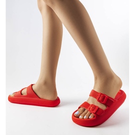 Chanclas de goma rojas con hebillas de Padova rojo 1