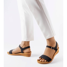 Sandalias de cuña negras de Loggia negro 1