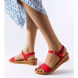 Sandalias de cuña rojas de Loggia rojo 1