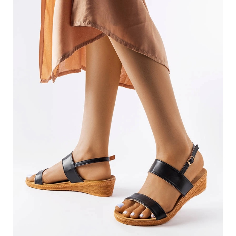 Sandalias de cuña negras de Grottazzolina negro 1 Sandalias de cuña negras de Grottazzolina negro 1