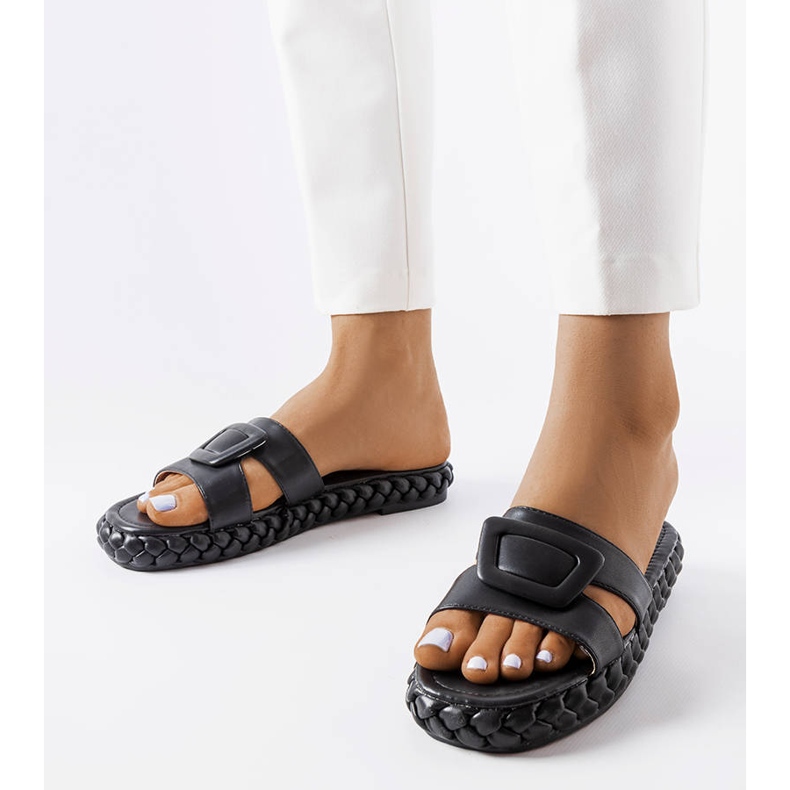 Sandalias de plataforma negras de Francesco. negro 1