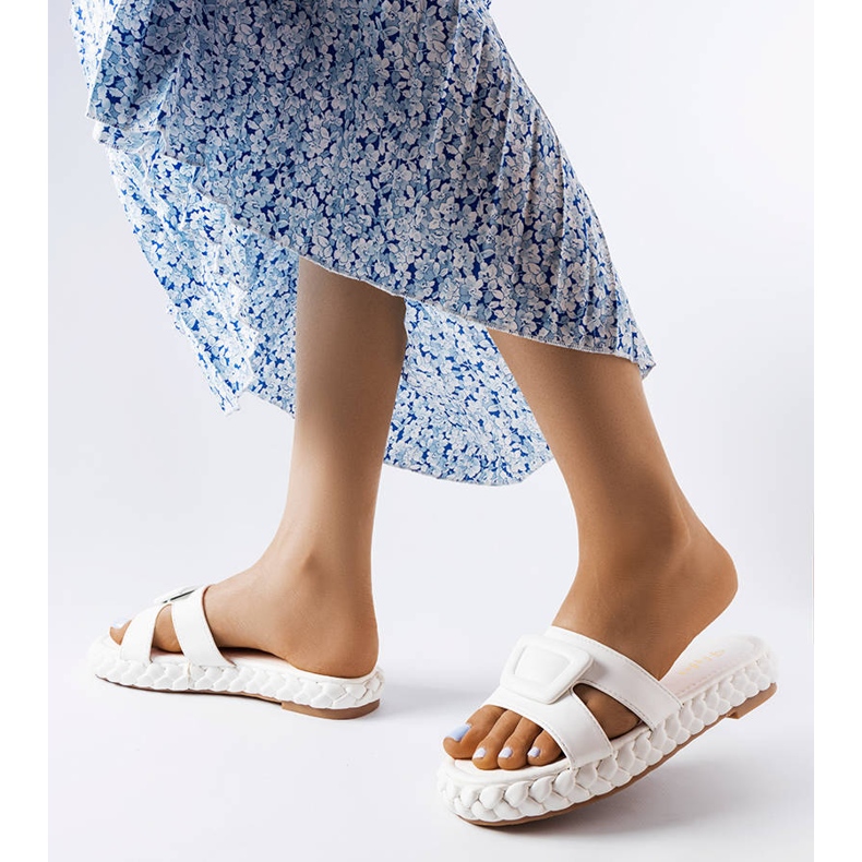 Zapatillas Francesco blancas en la plataforma blanco 2