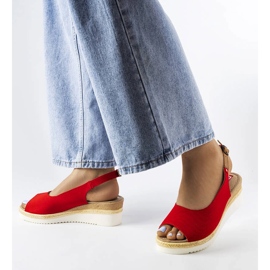 Sandalias cuña Big Star rojas JJ276048 rojo 1