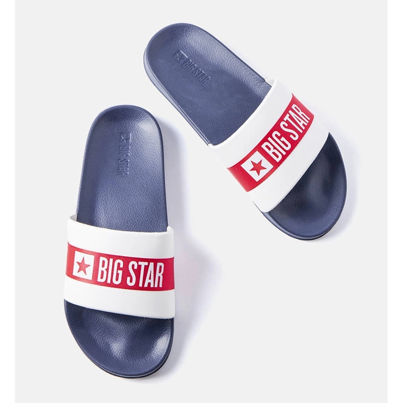 Chanclas blancas y azul marino de Big Star LL174455 blanco 1