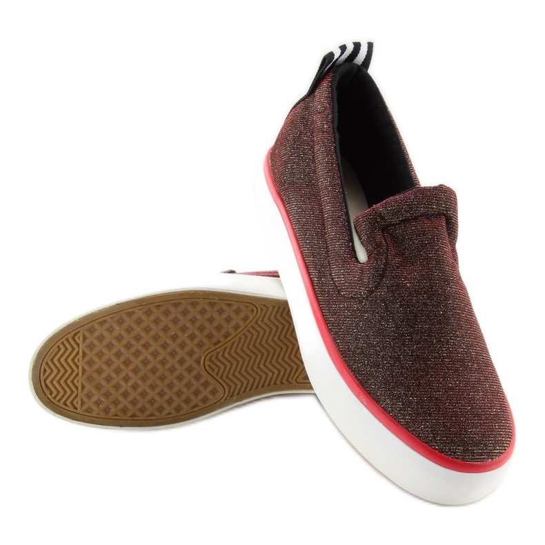 Slip-on iridiscente con tira en el talón W-3004 Rojo 1