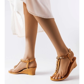 Sandalias de cuña marrones de DeRose marrón 1
