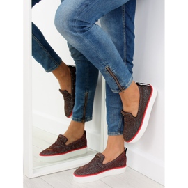 Slip-on iridiscente con tira en el talón W-3004 Rojo 4