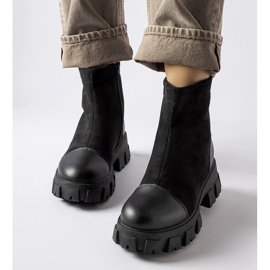Trabajadoras de ante ecológico negro con banda de rodadura Milo B026-17 Black 2