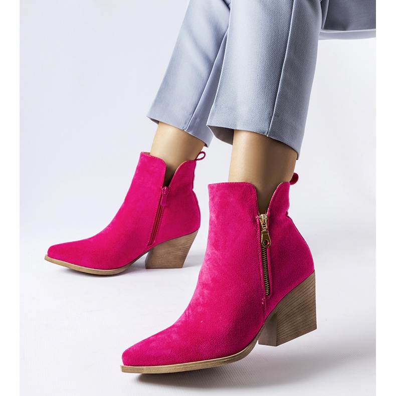 Botas cowboy rosas decoradas con cremallera Trevisani 1