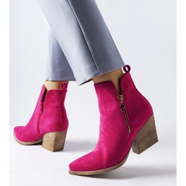 Botas cowboy rosas decoradas con cremallera Trevisani rosado 2