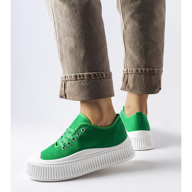 Deportivas plataforma Rina verdes 1