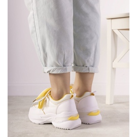 Zapatillas blancas con inserciones Splitters amarillas blanco amarillo 1