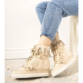 Zapatillas Dias con cuña beige 1