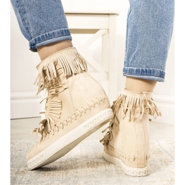Zapatillas Dias con cuña beige 3