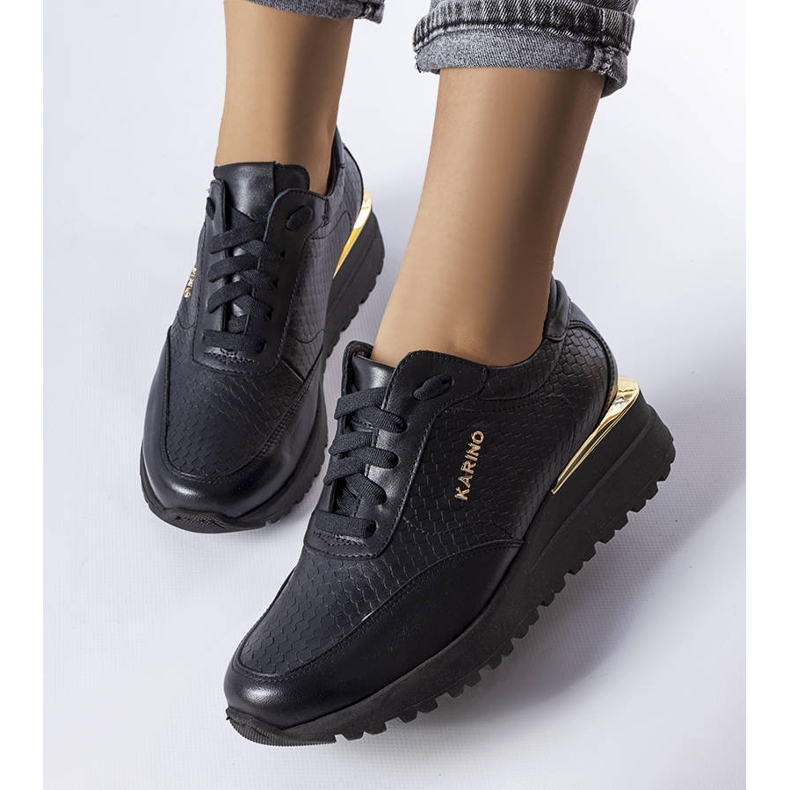 Deportivas Karino de piel negra negro 1