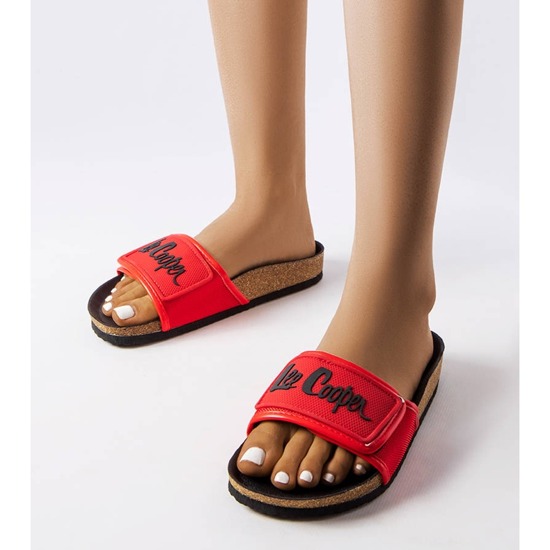Chanclas de corcho rojo con hebillas de Lee Cooper LCW-22-35-1188L 1