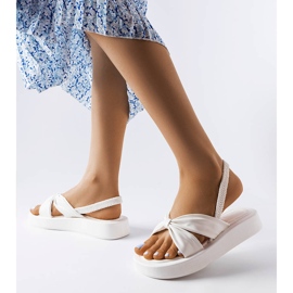Sandalias blancas con plataforma Montagna blanco 2