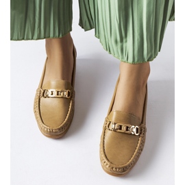 Mocasines con hebilla de cuña marrones de Lerino beige 2