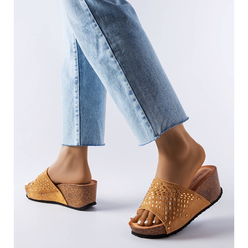 Sandalias con cuña beige oscuro de Guymon 2 Sandalias con cuña beige oscuro de Guymon 2