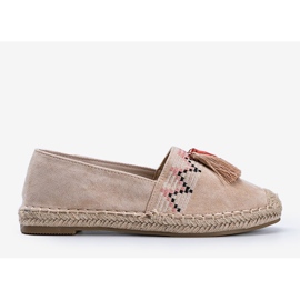 Alpargatas beige con flecos Alyana 1