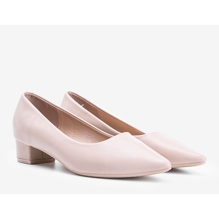 Bombas beige en poste bajo de Zafira 1