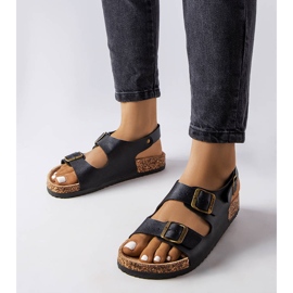 Sandalias de corcho negro con hebillas de Lee Cooper LCW-22-35-1163L 1