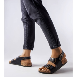 Sandalias de corcho negro con hebillas de Lee Cooper LCW-22-35-1163L 2