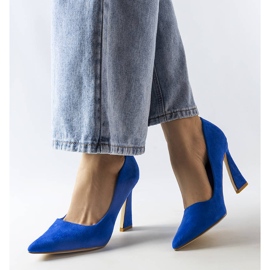 Zapatos de tacón azul de Linda 1