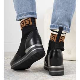 Deportivas cuña negras Wanda negro 1