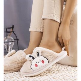 Pantuflas Half Bunny beige suave 2