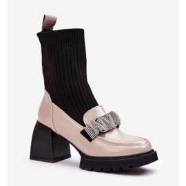 Botas Mujer Con Calcetín Tacón Alto Beige S.Barski MR870-41 1