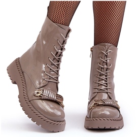 Botines Mujer Charol Con Adorno Beige S.Barski MR870-67 11